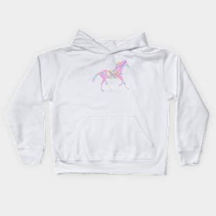 Horse Animal Riding Text Word Cloud Kids Hoodie